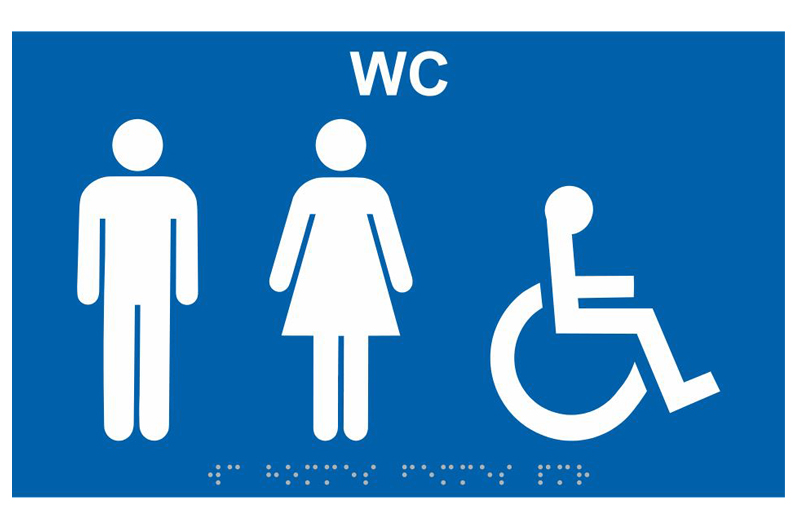 Pancarte de signalisation Toilettes bleu - 9occasion