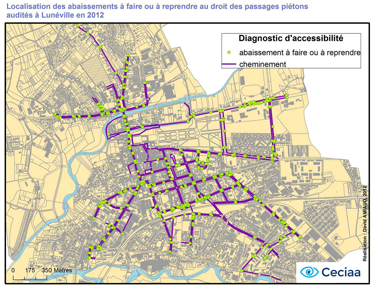 Cartographie diagnostic accessibilité Lunéville 2012 - ACceciaa 