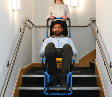 Chaise d'évacuation en situation